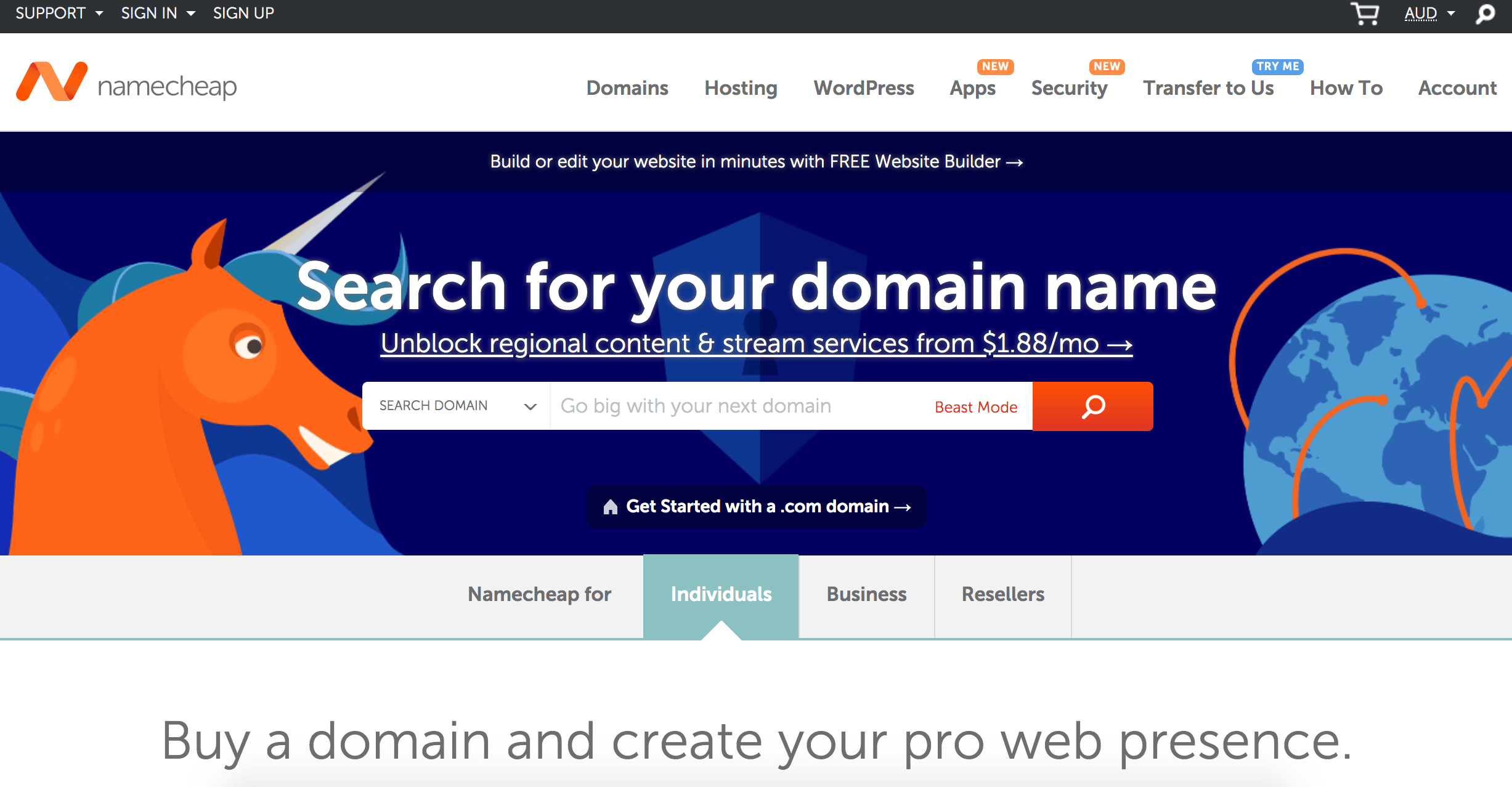 NameCheap com for Purchasing Unique Domain Name 1