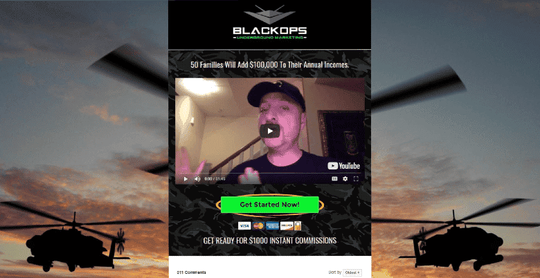 Black Ops Underground Marketing video presentation page