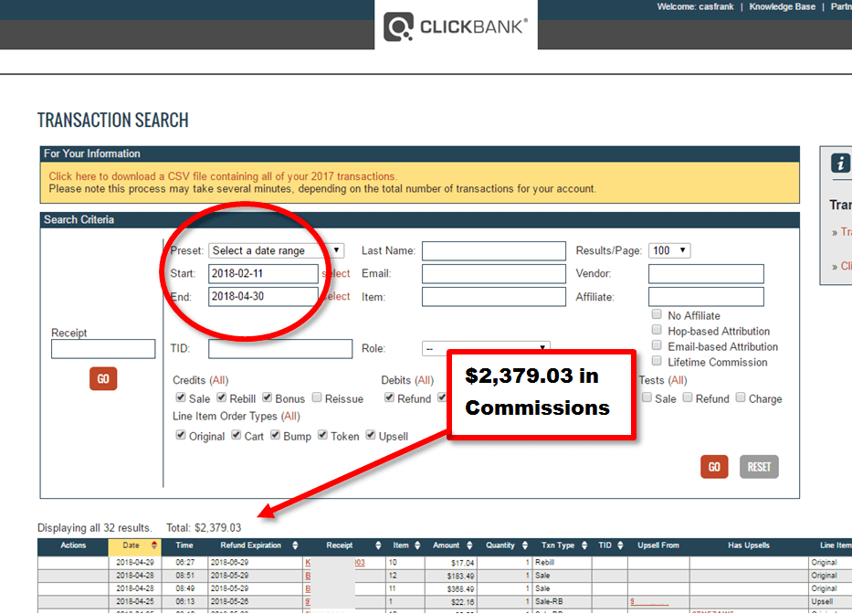 Four Percent Group Clickbank Commissions 1